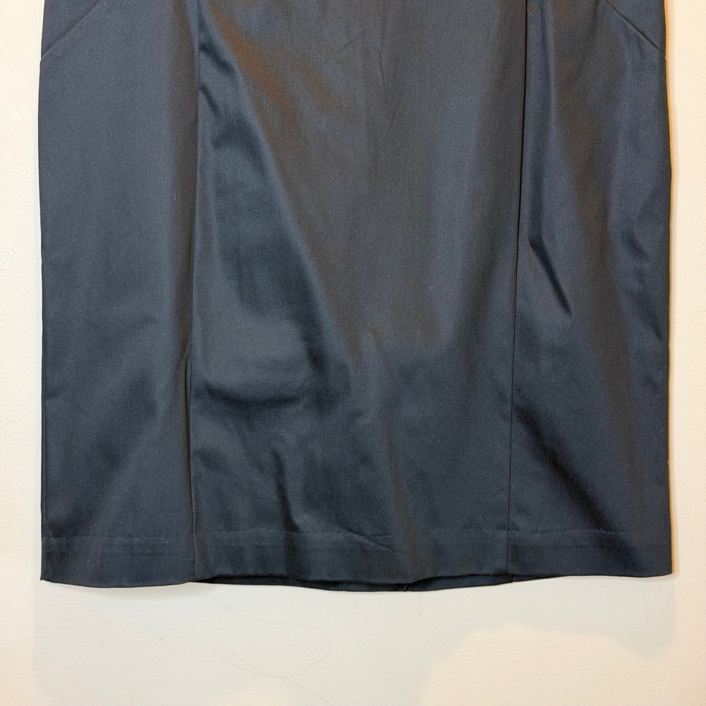 Worthington Black Pencil Skirt Womens Size 12 Cotton Blend Knee Length Career - Picture 3 of 10
